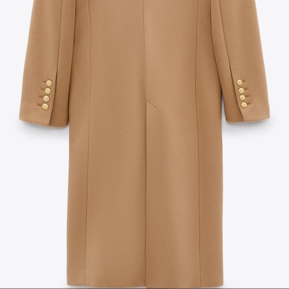 ZARA BNWT Buttoned Wool Blend Coat - Picture 7 of 8